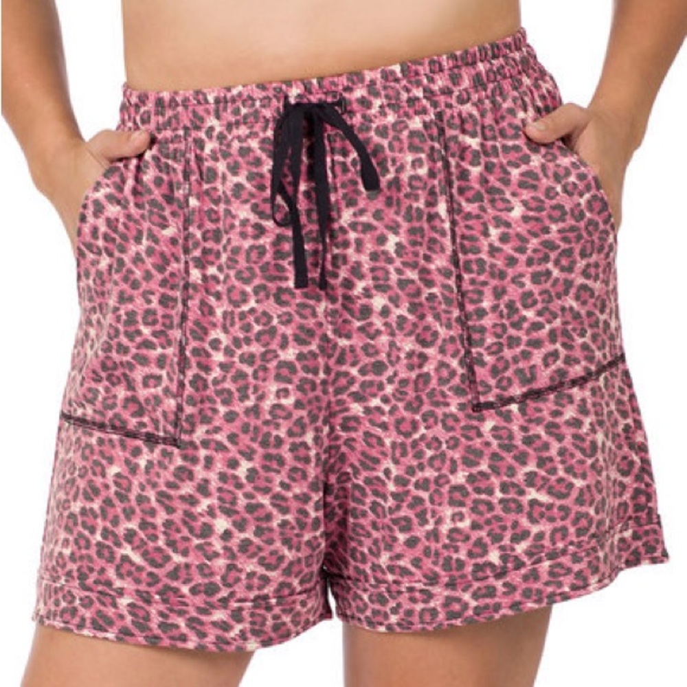 Cranberry Leopard Shorts